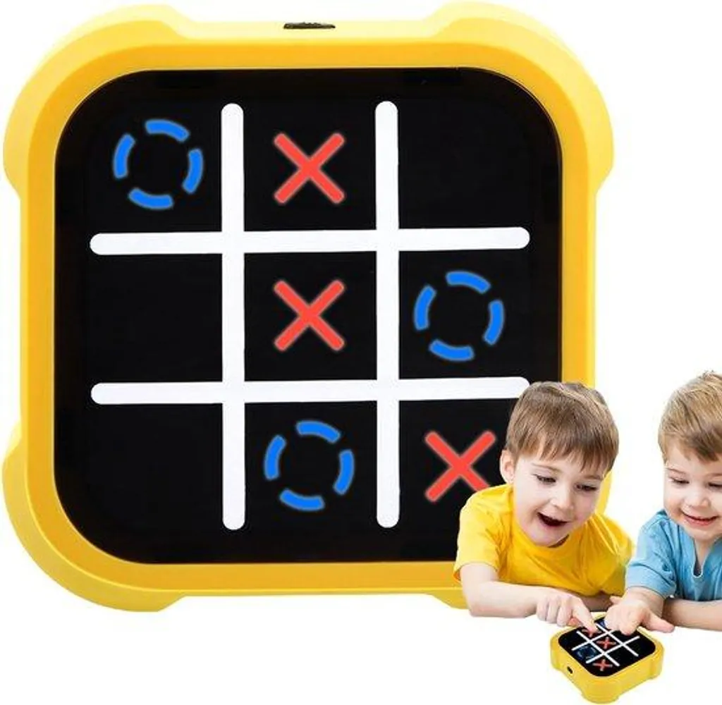 Mallette de jeux de voyage 3-en-1 jaune pour enfant de 2 joueurs
