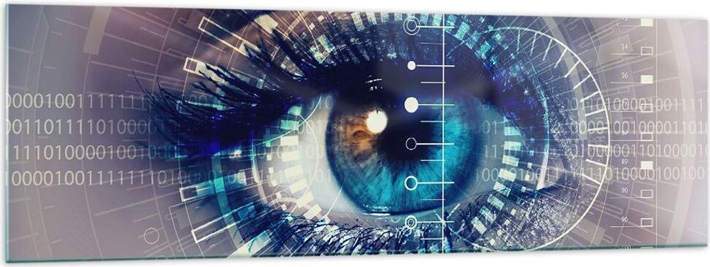 Bilder auf glas - Cyberspace Daten digitales - 160x50cm - Glasbilder - Wandbilder - Kunstdruck - zum Aufhängen bereit - Wanddekoration aus Glas - ...