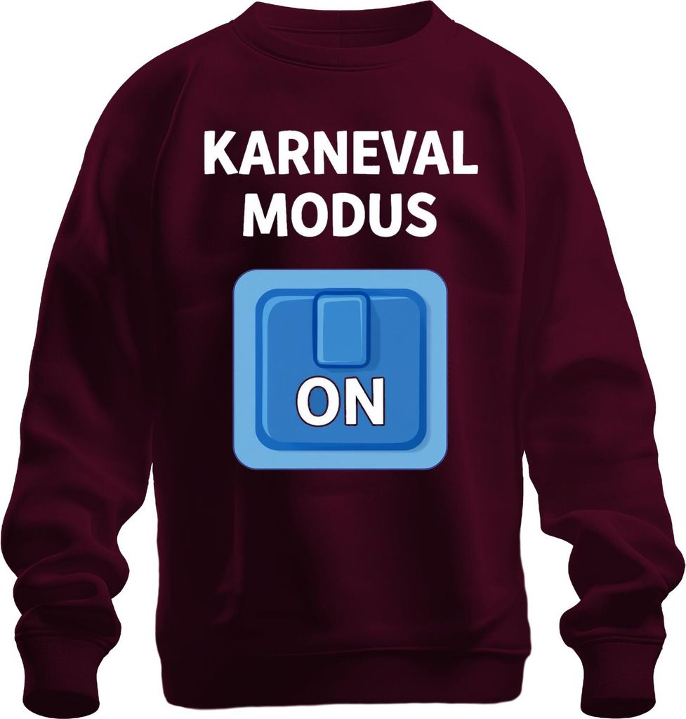 Karneval Modus On Karnevalsjeck Fastnacht Party Kostüm Uni Sweatshirt Pullover, Burgundy, L