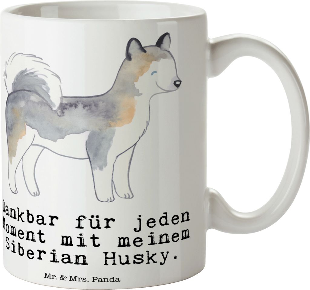 Mr. & Mrs. Panda Kaffeetasse Siberian Husky Moment - Weiß - Geschenk, Tasse, mit Spruch, Kaffeebecher, Becher, Trinkbecher
