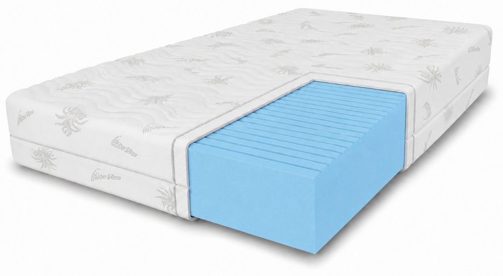 Schaummatratze Olivia mit Massageschicht, 100x200 cm, Schaummatratze Höhe ca. 10 cm, Härtegrad H3, Farbe: Aloe Vera, Hochflexibler Schaum inkl. B...