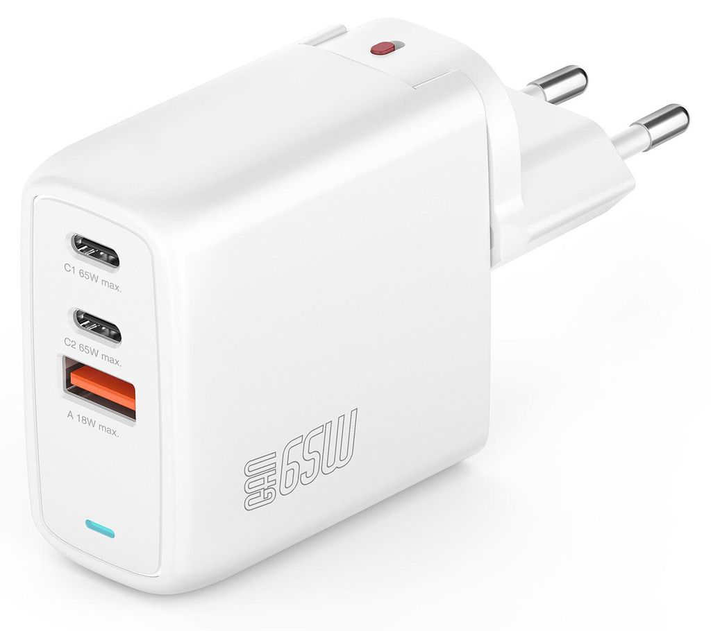 4smarts Ładowarka GaN Flex 65W 2 USB-C+1 USB-A biały Zdjęcie produktu 