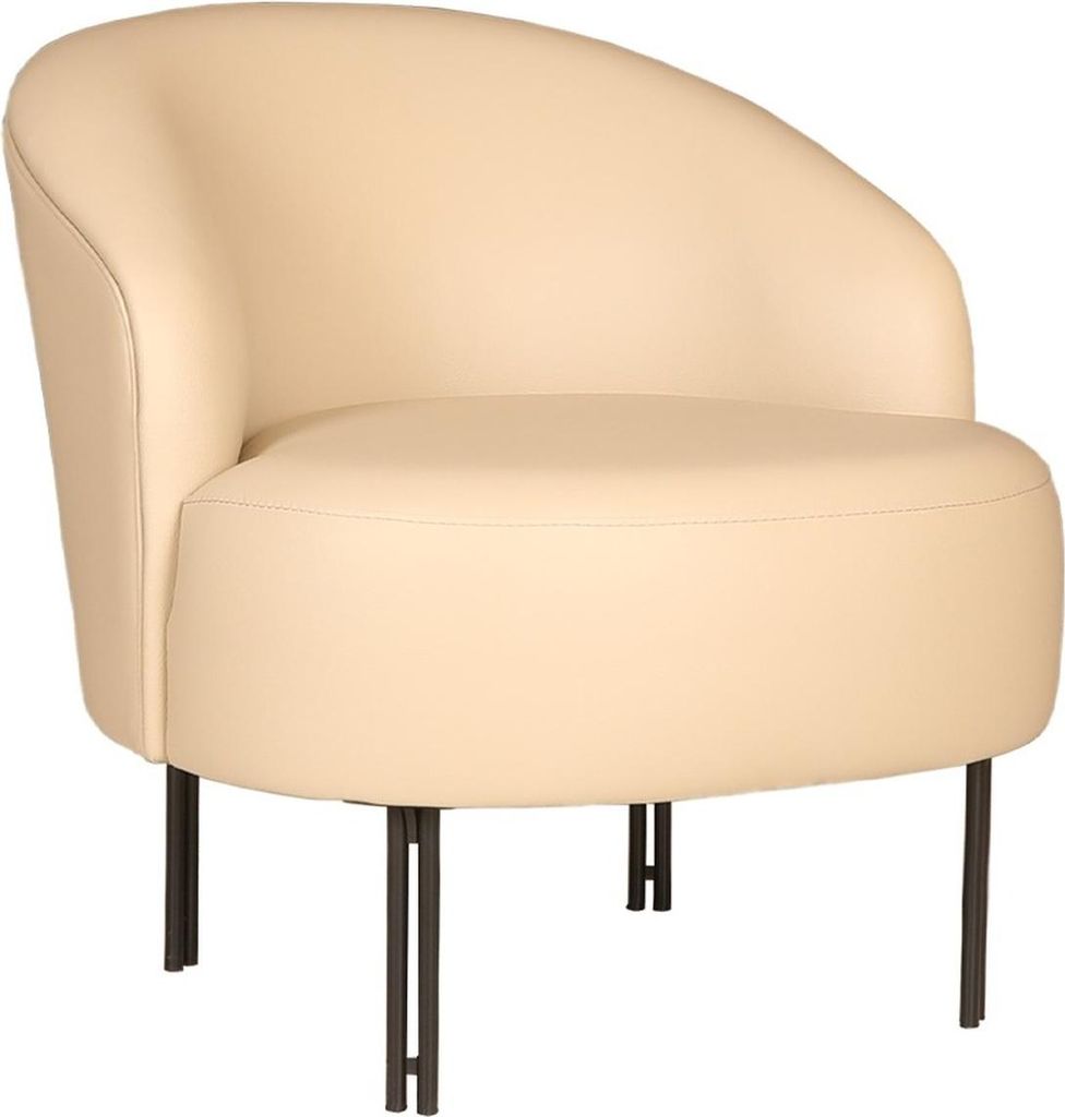 Exklusiver Beiger Ledersessel Wohnzimmer Stilvoller Einzelsessel