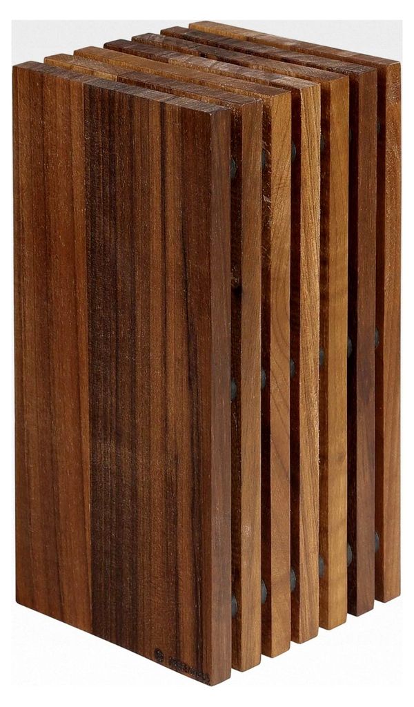 Messerblock aus Holz mit Schlitzen für Küchenmesser aus Walnuss