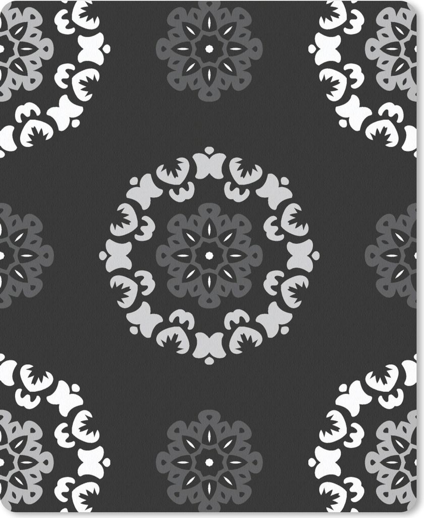 MuchoWow Mauspad Mousepad Mandala - Muster - Schwarz und Weiß 19x23 cm - Mousepads - Maus Mat - Pad - Mausunterlage - Mauspads - Spielen