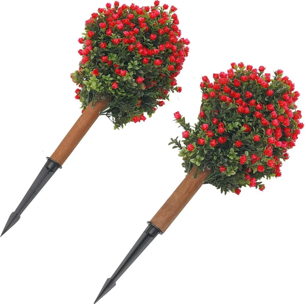 Topiaire Artificielle Boule de Buis Extérieur - Lot de 2 Arbres Déco