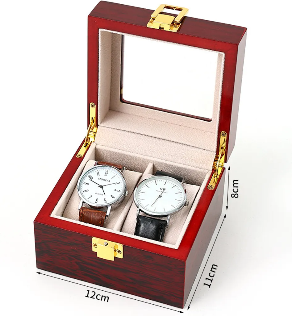 Idea Regalo Lusso: Scatola Orologi 2 Posti Rossa Laccata INF