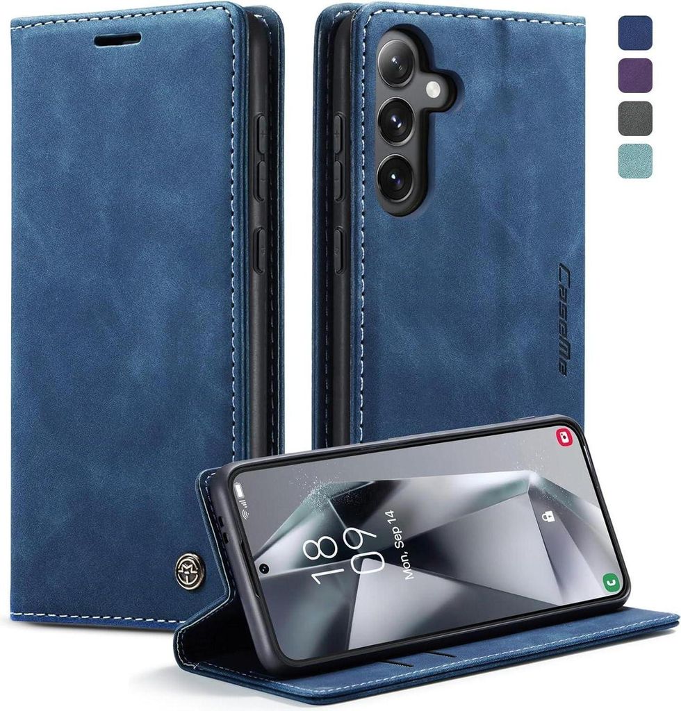 KZB Samsung Galaxy S24 5G Handyhülle Leder Flip Case Blau Produktbild 