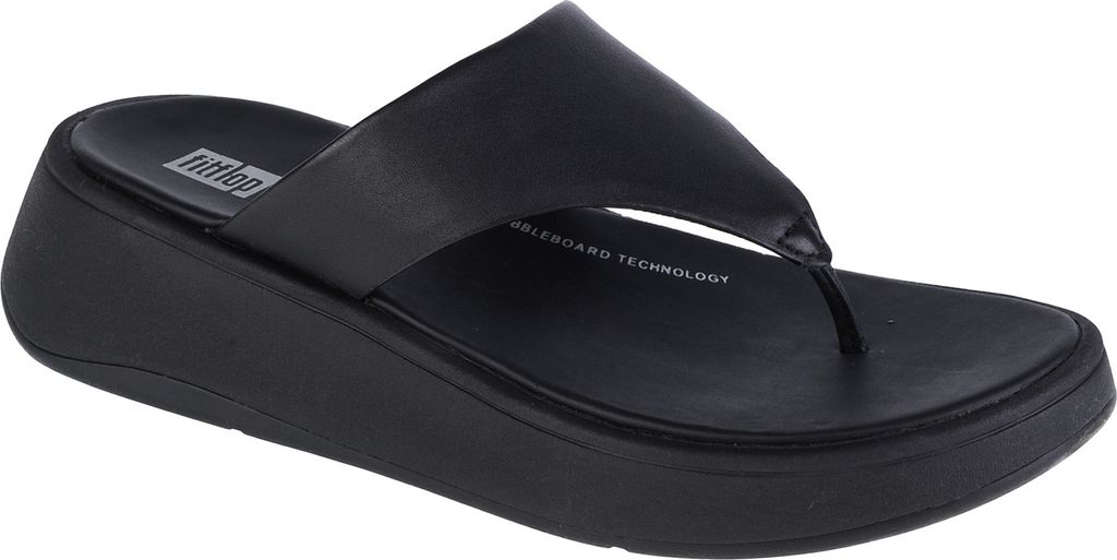 FitFlop F Mode Frauen Leder Zehe Posten Plattform Sandale Schwarz – undefined / Schwarz