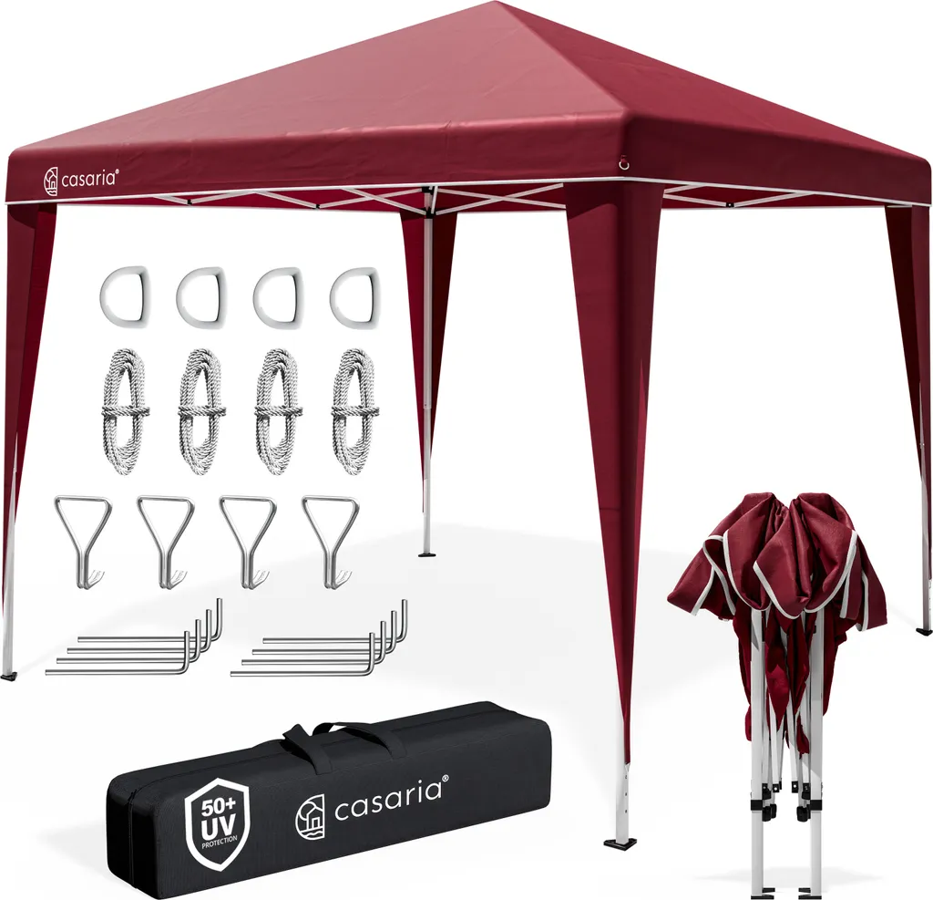 CASARIA Padiglione 3x3 Pieghevole Rosso Professionale Pop-Up Impermeabile