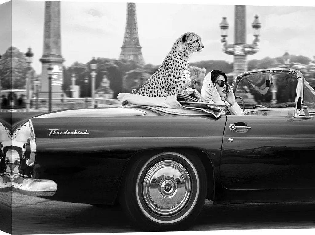 Toile Canvas Julian Lauren In Paris 80x60 cm Finition Premium Monochrome