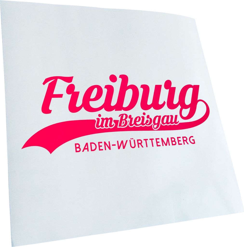 Kiwistar - Autoaufkleber - Freiburg Baden-Württemberg - Neonpink - 60x23cm - Aufkleber für Auto, Laptop, Fahrrad, LKW, Motorrad mehrfarbig JDM De...