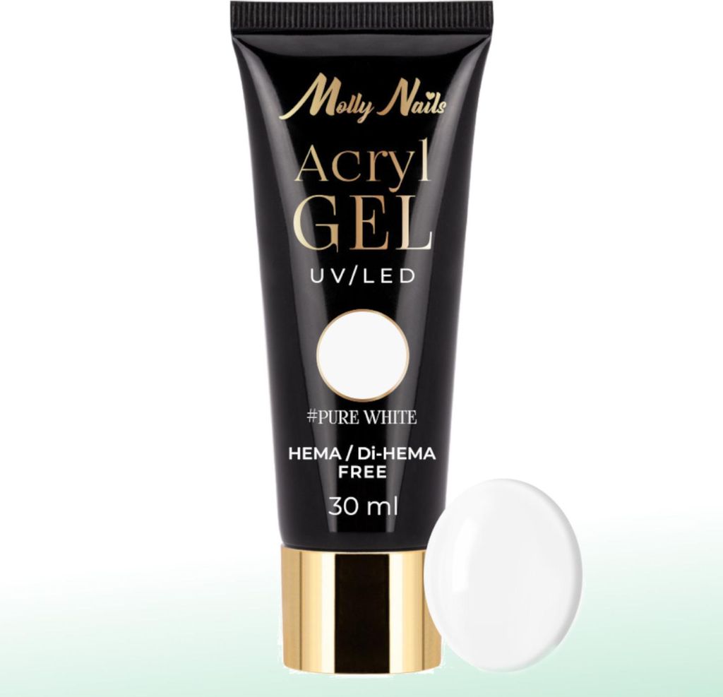 Molly Nails Polygel AcrylGel Aufbaugel Pure White 30 ml Produktbild 