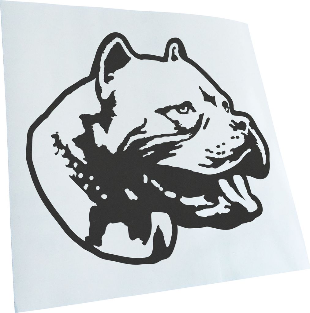 Kiwistar - Autoaufkleber - American Pitbull Terrier - Dunkelgrau - 60x55cm - Aufkleber für Auto, Laptop, Fahrrad, LKW, Motorrad mehrfarbig JDM Dec...