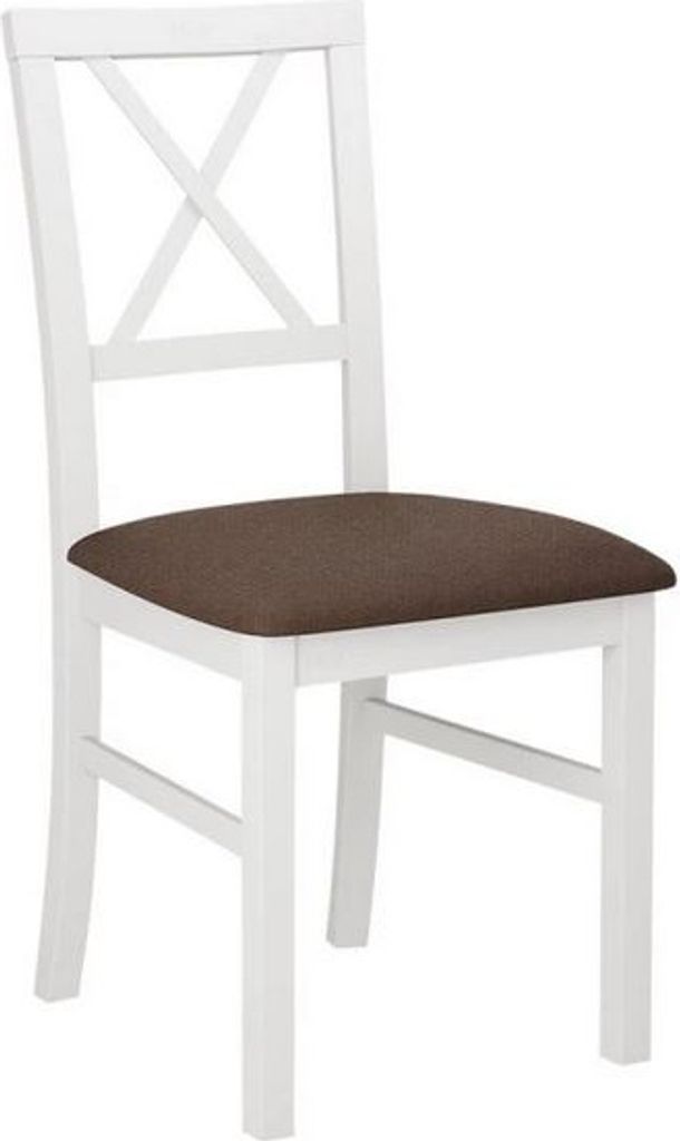 MIRJAN24 Stuhl Milano IV, Esszimmerstuhl aus Buchenholz, 43x40x93 cm (Holzfarbe: Weiß, Stofffarbe: Soro 28)
