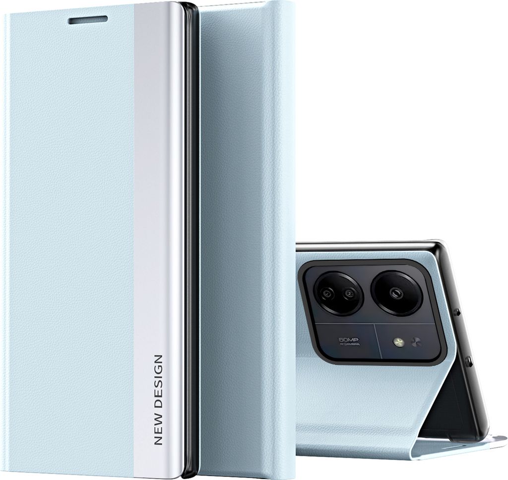 Hülle für Xiaomi Redmi 13C /Poco C65 Leder PolyurethanKlapphülle Schutzhülle mit Standfunktion Blau