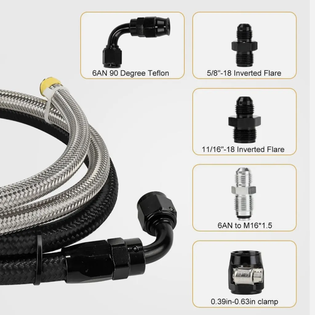 Kit Flexibles Direction Assistée 25" 6AN pour Conversion C10 LS Type 2 - 18