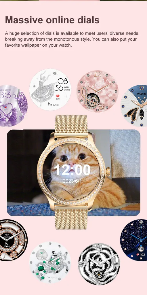 Smartwatch Donna Elegante 1.28" Impermeabile con Funzione Voce - 4