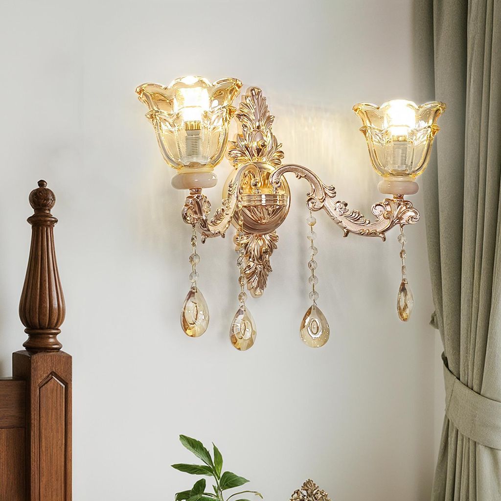 WISFOR Kristall Wandlampe Wandleuchten Nachtlichter Barock Produktbild 