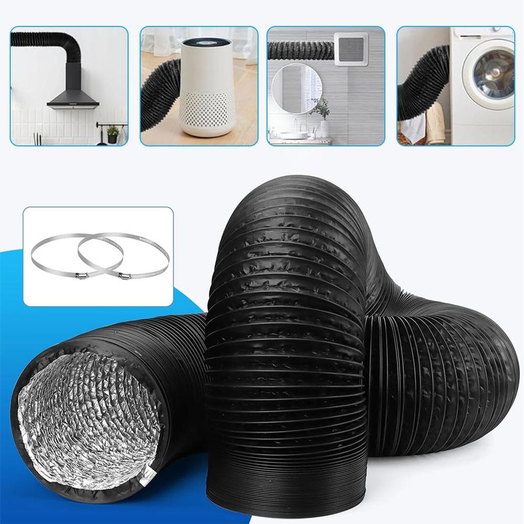 4 Zoll PVC Schlauch Flexrohr Lüftungsrohr flexibel Klimaanlage Abluftschlauch