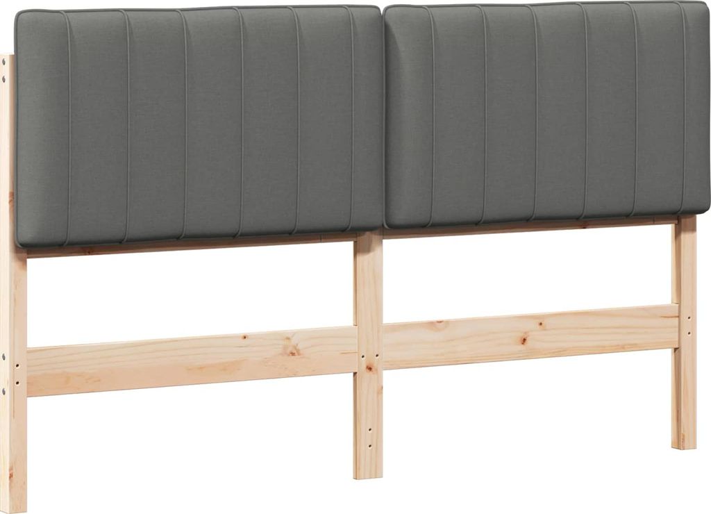vidaXL Gepolstertes Kopfteil mit Kopfteil Braun und Hellgrau 160 cm