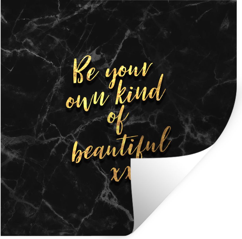 MuchoWow Wandtattoo Wandsticker Wandaufkleber Zitate - Selbstvertrauen - Gold - Marmor 50x50 cm Selbstklebend und Repositionierbar - Selbstkleben...