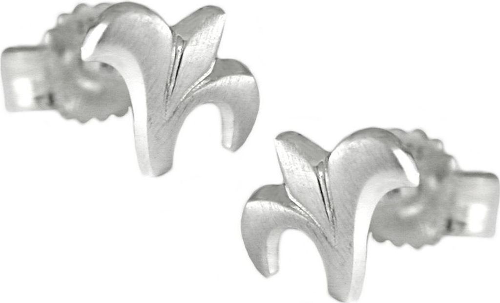 Stecker Ohrstecker kleine Blüte mattiert 925 Echtsilber für Damen