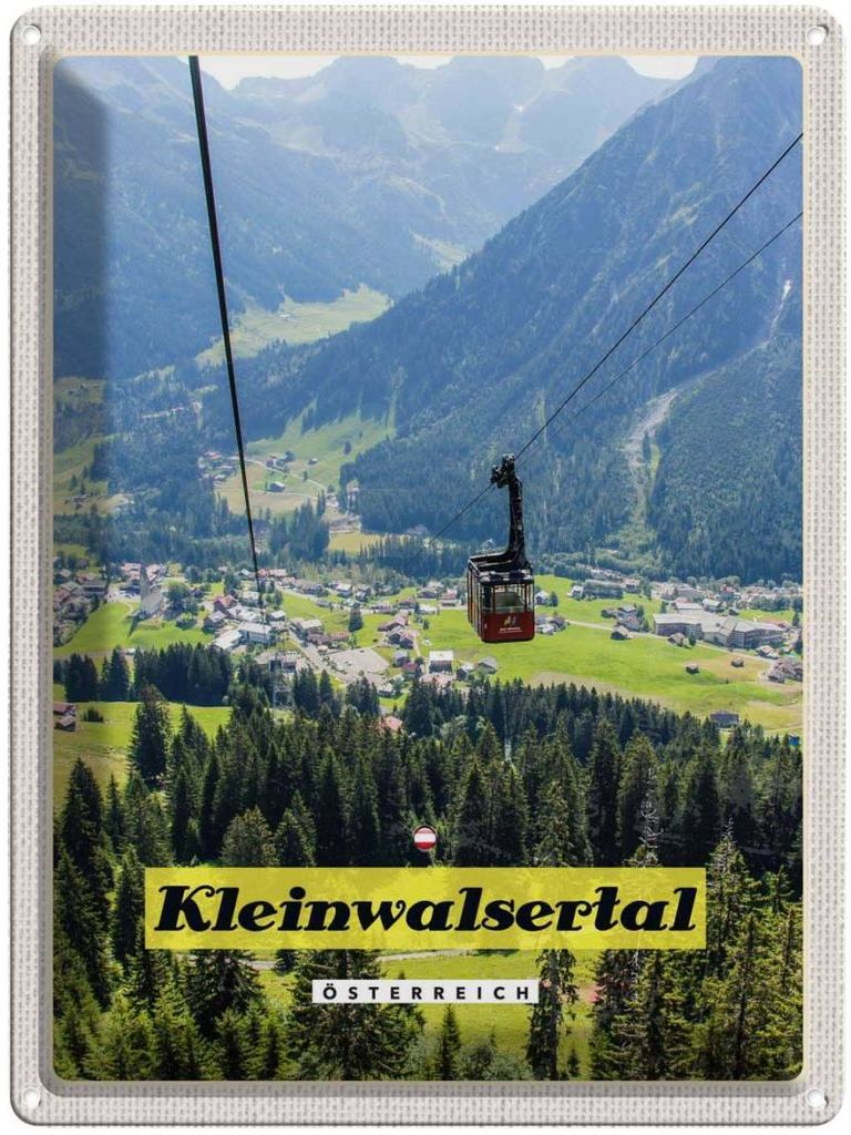 vianmo Blechschild 40x30 cm Kleinwalsertal Österreich Gondel Natur Bildmotiv Reisemotiv Abenteuer Reisen Europa Urlaub