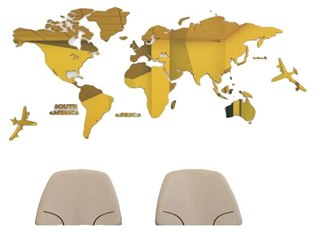 Habillage mural carte du monde 3D acrylique - Solution déco grand mur