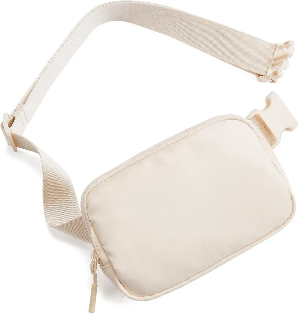 Sac de Hanche Telena Beige - Nylon Résistant et Design Sportif Mode