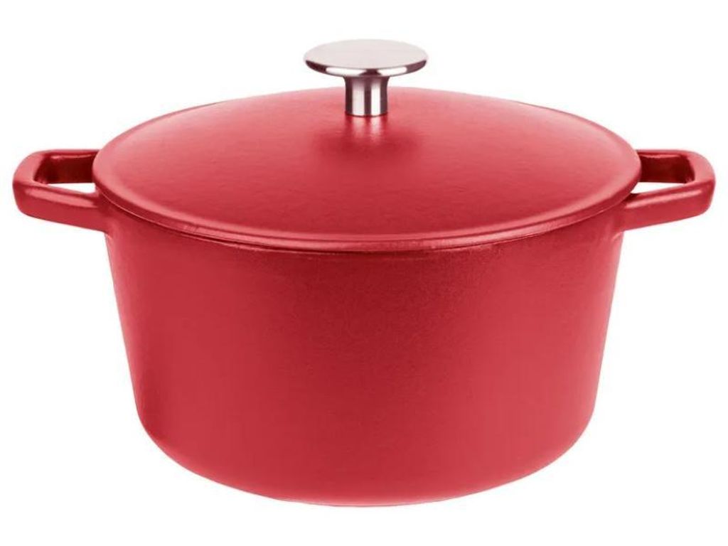 GSW Gusseisentopf rot 21cm 3,8 Liter mit Deckel Produktbild 