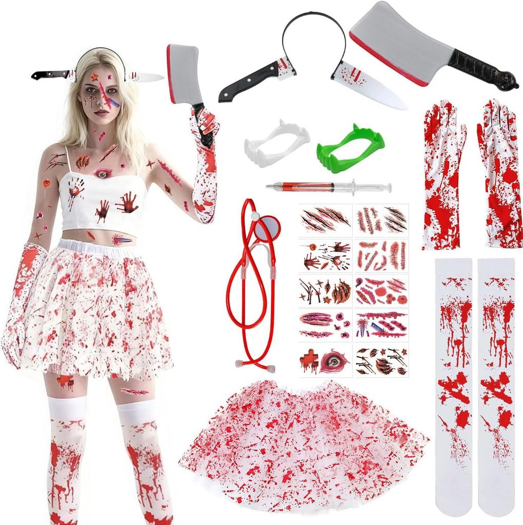 Costume da donna per Halloween: infermiera insanguinata, Immagine del prodotto 