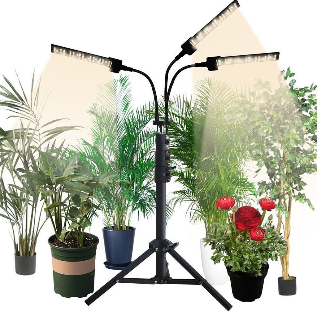 Pflanzenlampe Pflanzenlampe 3/4 Köpfe,3 Lichtfarbe Modi,Timer,mit Stativständer