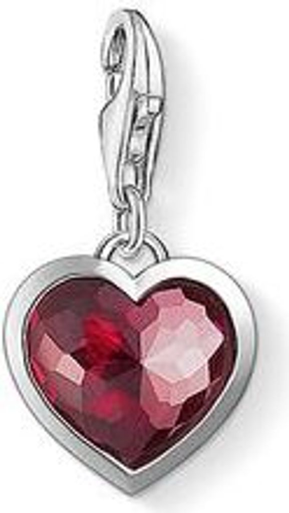 Thomas Sabo Damen Charm 925 Silber-synth. Korund silber/rot Produktbild 