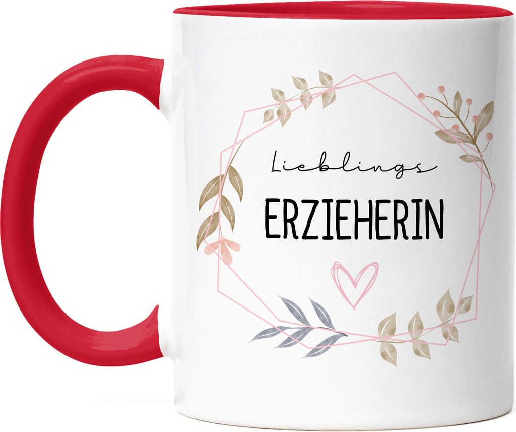 Lieblings-Erzieherin Tasse Rot Kindergarten Abschied Dankeschön & Abschiedsgeschenk Kindergarten Kita