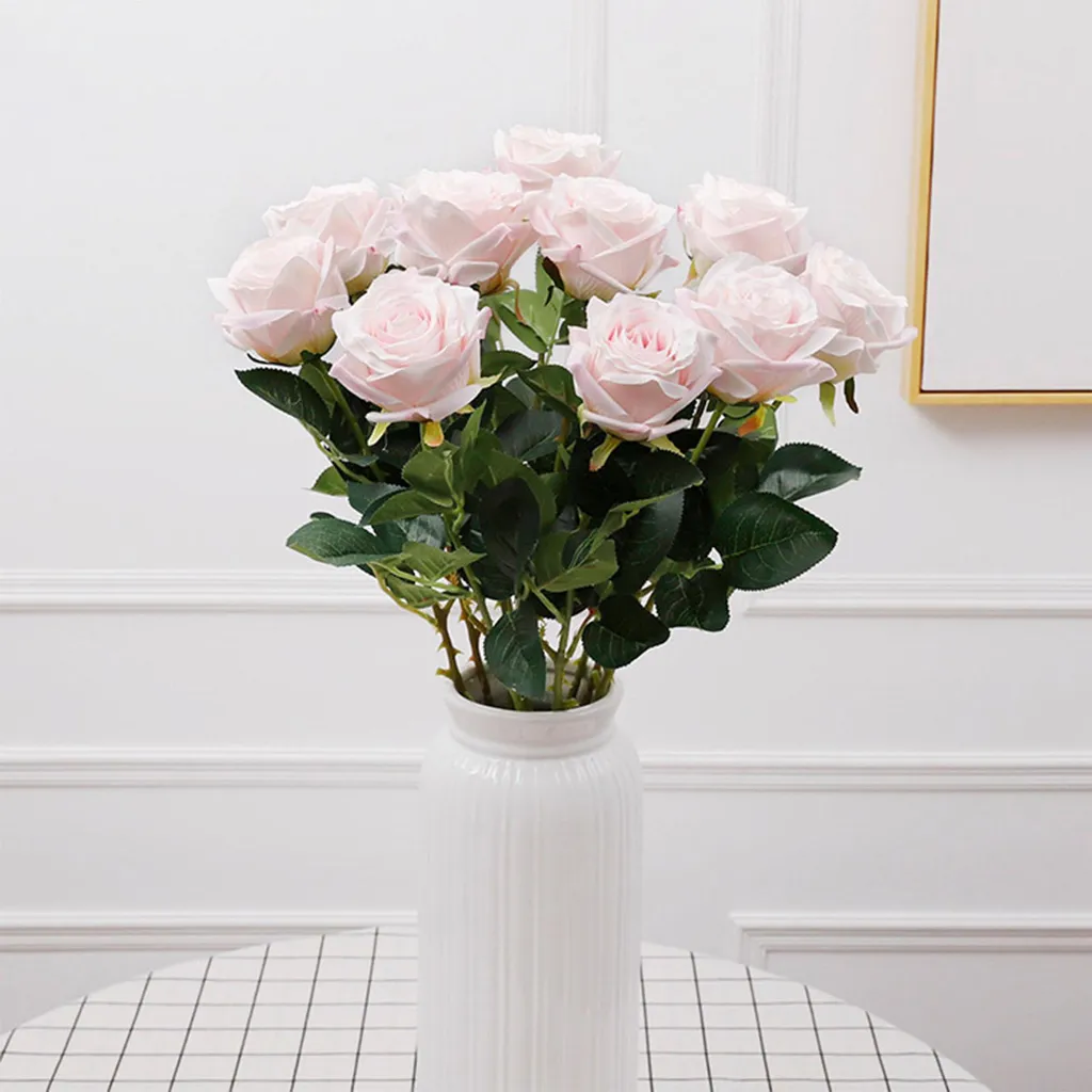 Rose artificielle rose clair haute simulation pour mariage et déco - 2