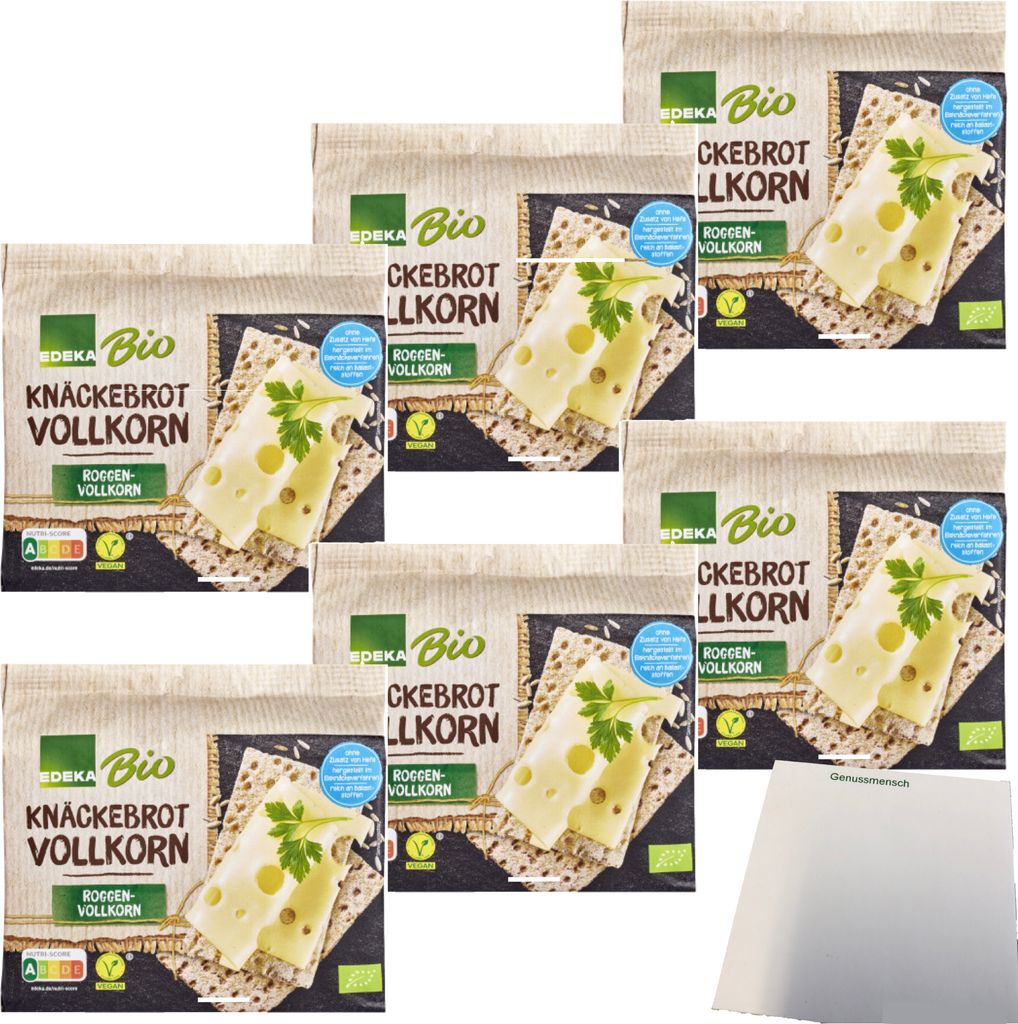 Edeka Knäckebrot Roggenvollkorn 6er Pack (6x250g Packung) + usy Block