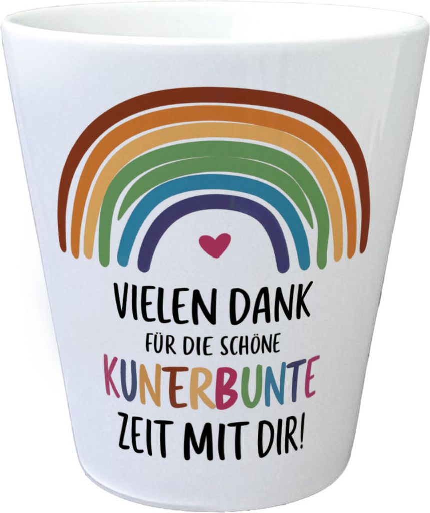 Vielen Dank für die kunterbunte Zeit Blumentopf mit Produktbild 