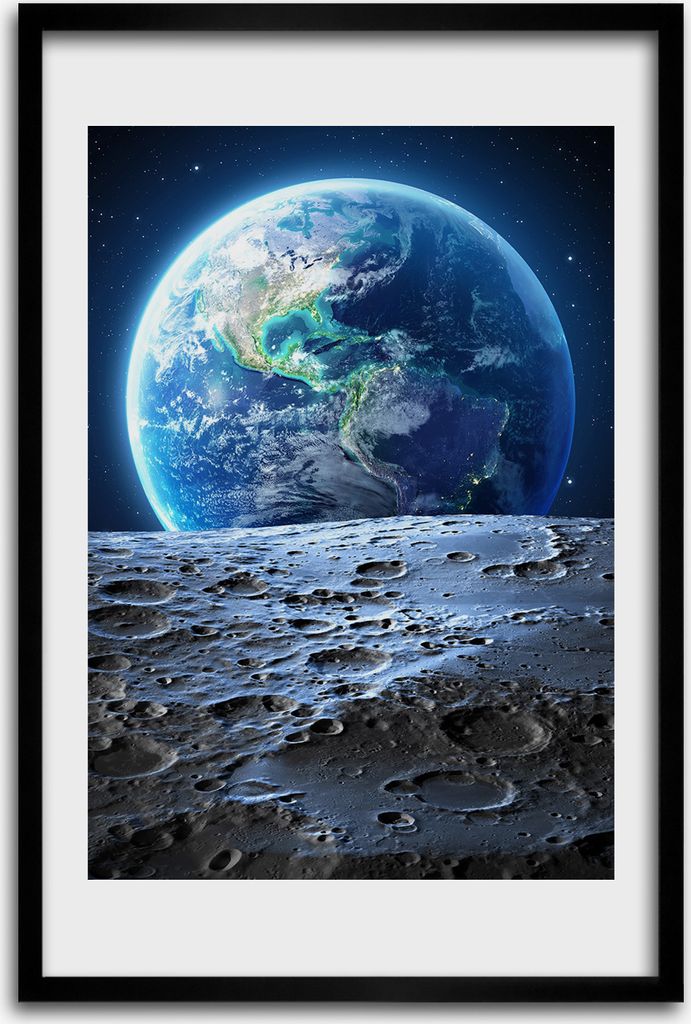 Bild - Bilderrahmen - 40 cm x 60 cm - MDF - Rahmen - Wandkunst - Planet Erde