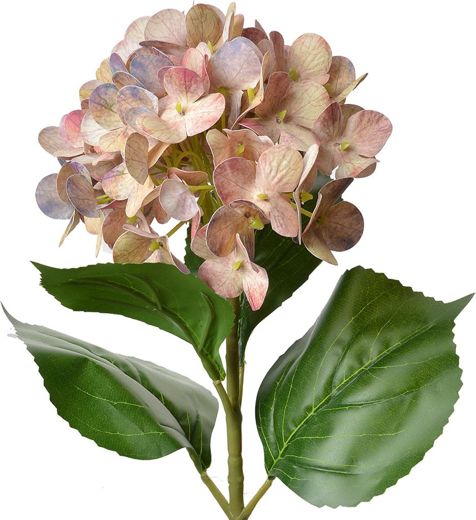 Clayre & Eef Kunstblume Hortensie 68 cm Rosa Kunststoff