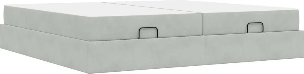 vidaXL Cadre de lit avec matelas 2 pcs gris clair velours élégant