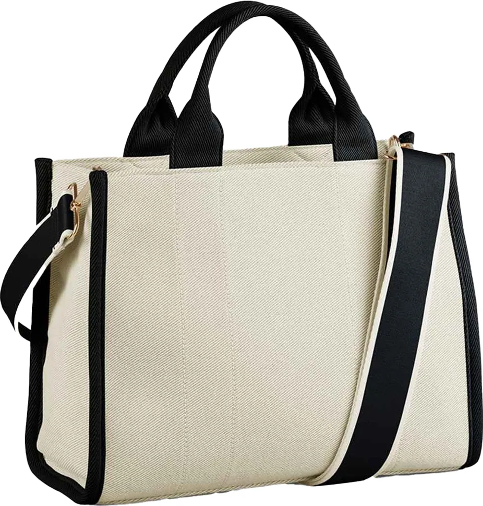 Borsa Quadra Puerto PC7601 Naturale/Nero: Eleganza Tote Strutturata