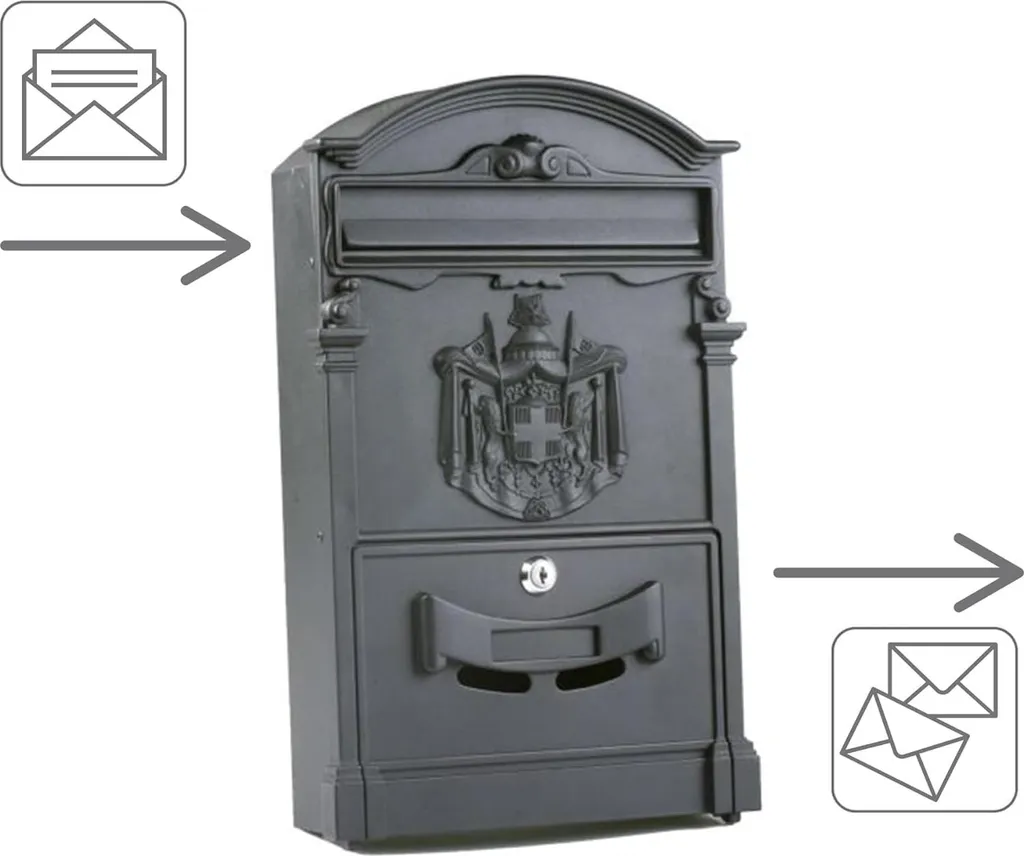 Boîte aux lettres aluminium noir mat classique 40 cm résistante UV - 3