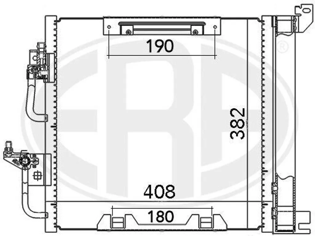 Condenseur ERA 667019 robuste avec filtre sécheur pour Opel Astra H