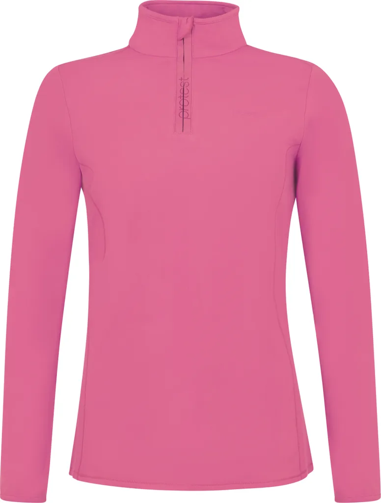 Haut de sport femme rose M Protest Refabriz avec col montant zippé doux