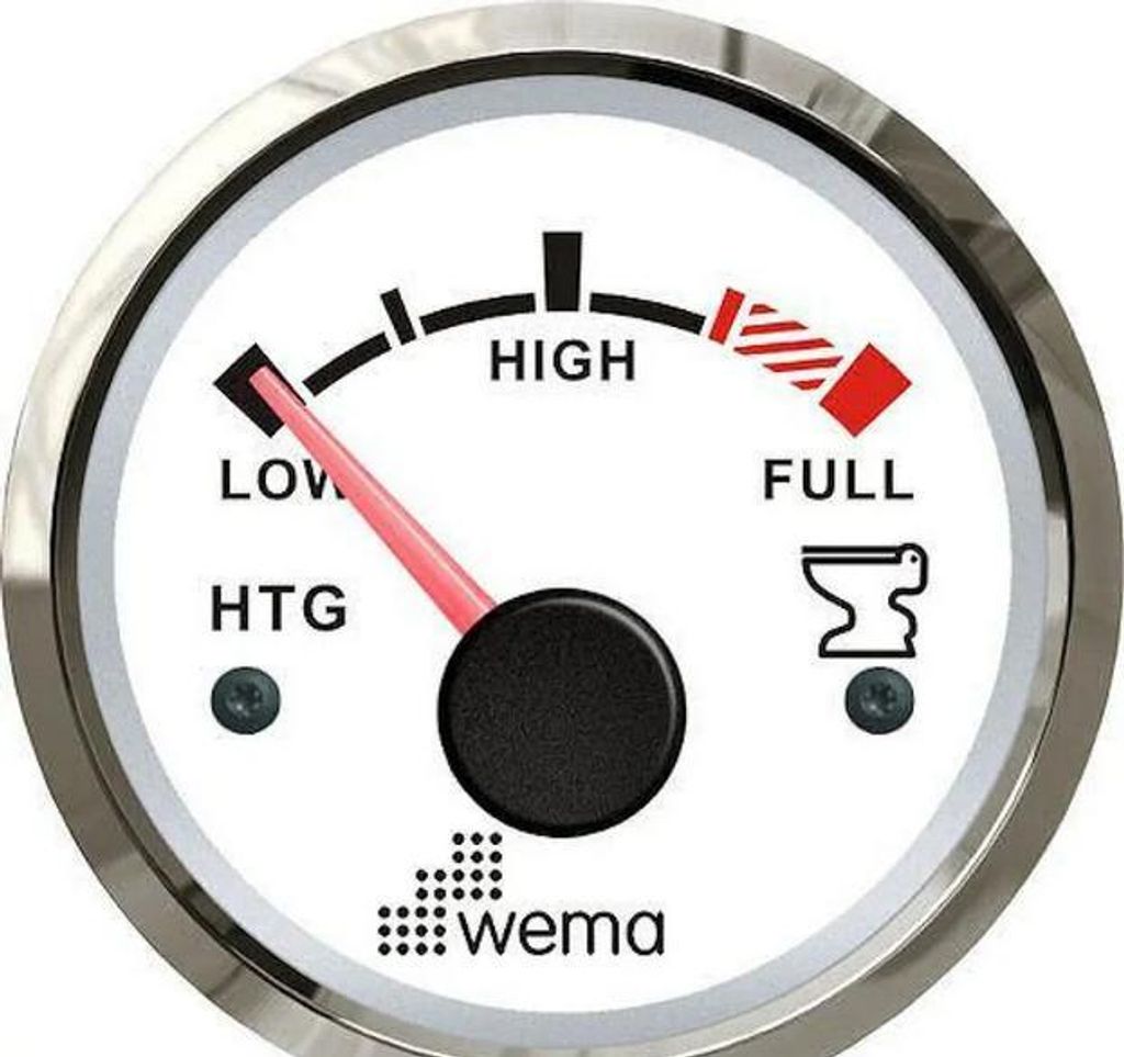 Fäkalienstandsanzeige 12/24V 240-30 Ohm weißes Ziffernblatt | WEMA 110698