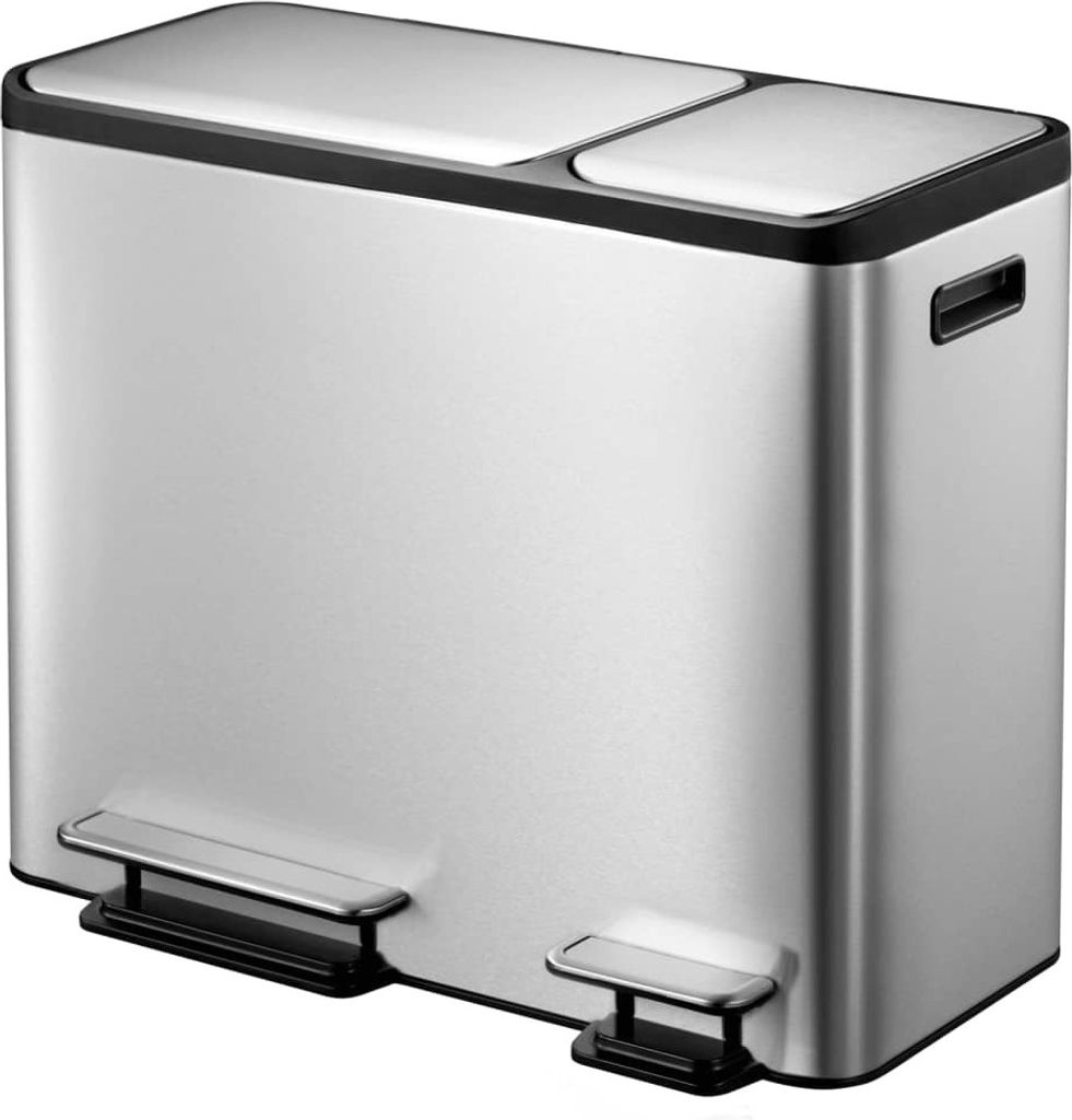 EKO Poubelle à pédale EcoCasa 30 L+15 L argent mat Image du produit 
