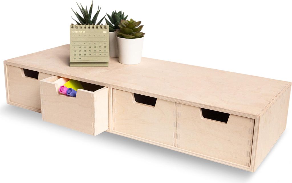 Creative Deco Mini Cassettiera in Legno 56x20,5x10 cm | 4 Immagine del prodotto 