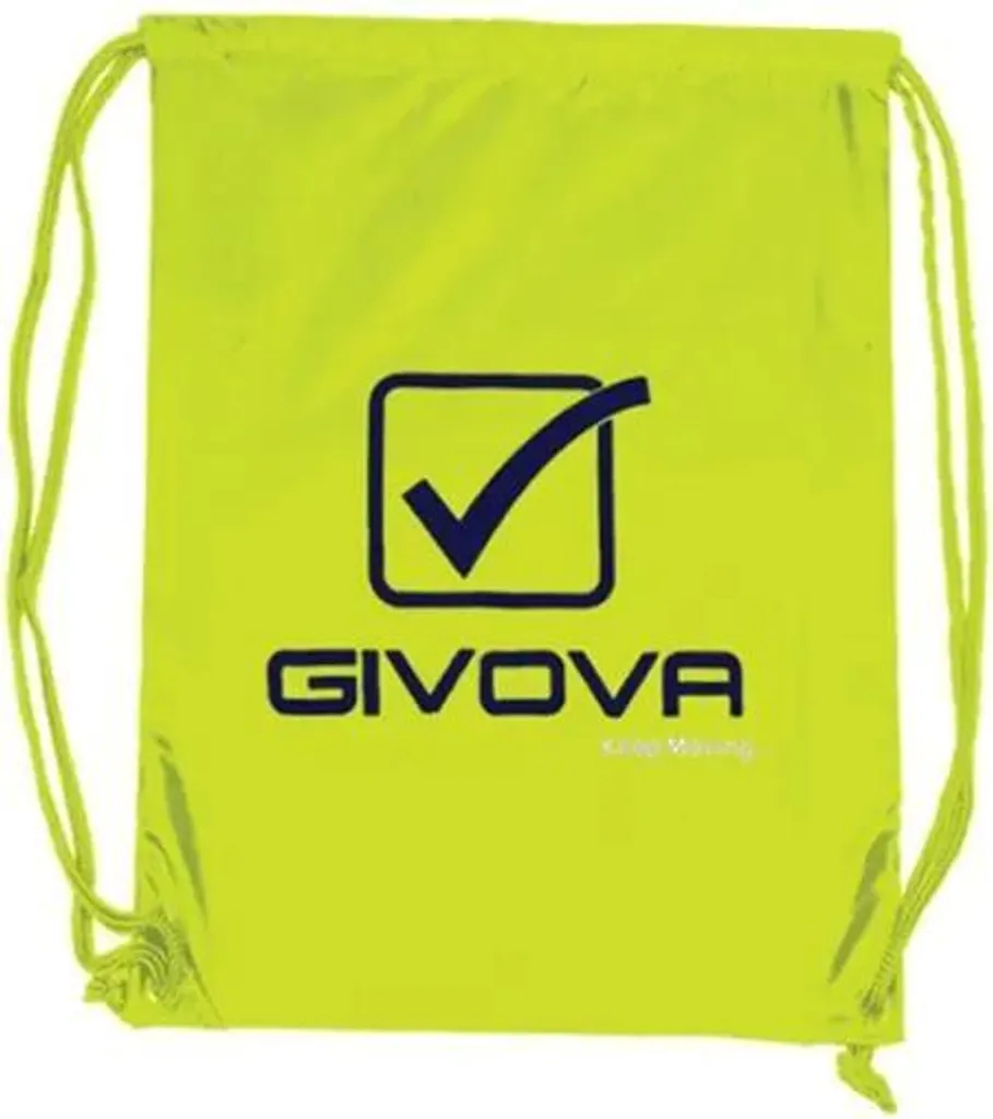 Sac de sport Givova jaune fluo robuste en polyester avec fond rigide