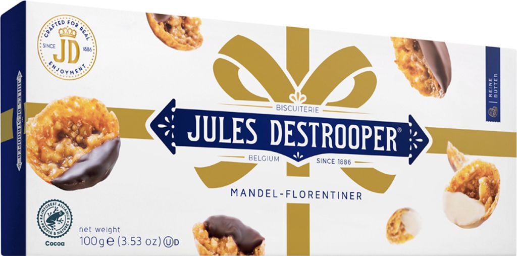 Jules Destrooper Mandelflorentiner karamelizované mandľové Obrázok produktu 